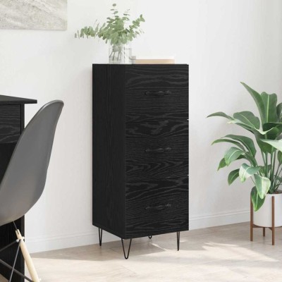 vidaXL Bufet cu sertar Stejar negru 34 x 34.5 x 90 cm Lemn compozit foto