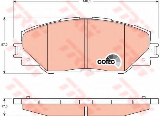 Set placute frana,frana disc TOYOTA AURIS (ZWE18, NZE18, ZRE18) (2012 - 2016) TRW GDB3424