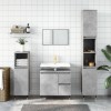 Gossi dulap de baie, gri beton, 30x30x190 cm, lemn prelucrat