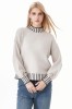 Pulover bej deschis cu maneci usor bufante Z-101 M9