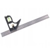 Echer dulgher/tamplar reglabil, multifunctional, 30 cm, otel inoxidabil, negru/argintiu, Oem