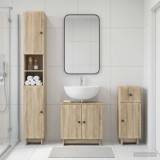 Cumpara ieftin Set de cabinet pentru baie cu 3 piese EDE Stejar Sonoma