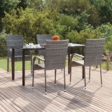 VidaXL Set mobilier de grădină, 5 piese, gri, poliratan