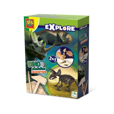 Set educativ excavare schelet dinozaur Triceratops foto
