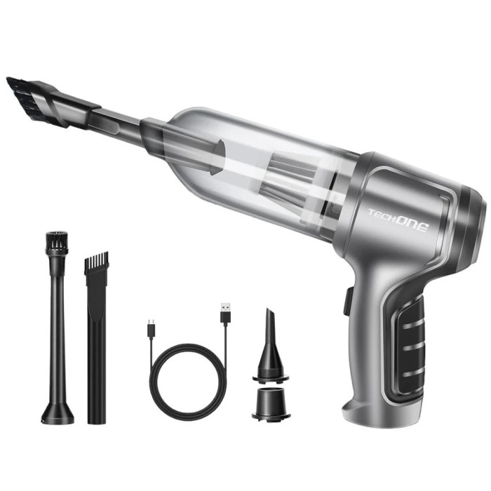 Aspirator Auto Portabil 3 in 1 TechoneĂ&sbquo;&Acirc;&reg; Dust Master, 15000 Pa, 100W, 2 Viteze, Filtru HEPA, Functie Suflanta,