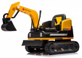 Cumpara ieftin Excavator electric pentru copii Kinderauto X7, 110W, 12V-12Ah, scaun tapitat, telecomanda, galben