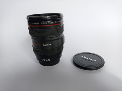 Cana pentru cafea cutie Fake lens ultrasonic Caniam EF24-105 mm f/4L USM T2 foto