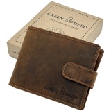 Portofel Elegant din Piele naturala Maro, Green Deed, 12x10x2 cm