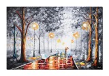 Cumpara ieftin Tablou living GIGANT pictat manual, Impreuna pe aleea vietii, 150x100cm ulei pe panza in cutit efect 3D, gata de agatat pe perete