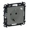 Priza schuko simpla cu USB tip C Legrand Valena Life aluminiu 753335
