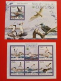 COMORE, PĂSĂRI - COLIȚĂ + BLOC MNH
