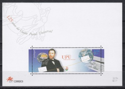 Portugalia 1999 - A 125-a aniversare a U. P. U., Colita, MNH foto
