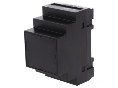 Carcasă ABS neagră pentru şină DIN 90mm x 52mm x 65mm foto