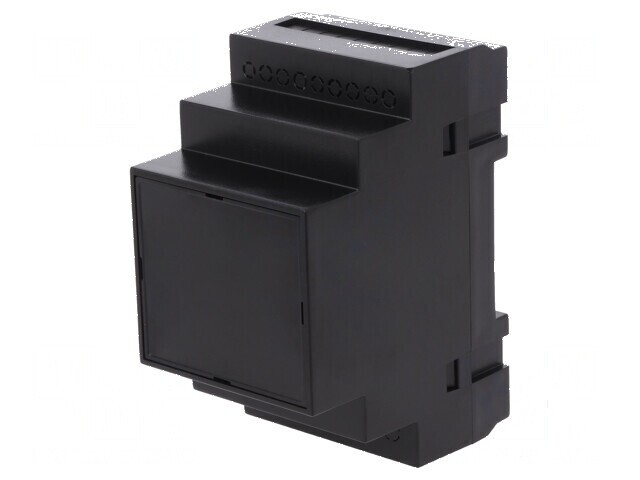 Carcasă ABS neagră pentru şină DIN 90mm x 52mm x 65mm