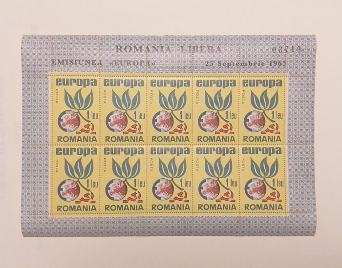 ROMANIA EXIL 1965 - MINICOALA EUROPA DANTELATA