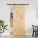 vidaXL Ușă glisantă NARVIK Natural și Negru 85 x 210 cm (152,5 cm) 3445240