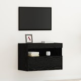VidaXL Dulap TV de perete cu LED, stejar negru, 60x30x40 cm