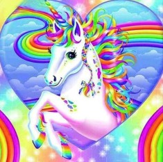 Set de creatie cu diamante ParNarZar, model unicorn, multicolor, 35 x 35 cm