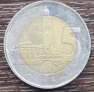 (M2103) MONEDA MAROC - 5 DIRHAMS 2015, BIMETALICA foto