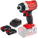 Einhell TE-CI 18 Li PXC + Twinpack CB + 4514095 - Masina de insurubat cu impact 180 Nm + Set 2 acumulatori si incarcator Li-Ion 18 V 2.5 Ah