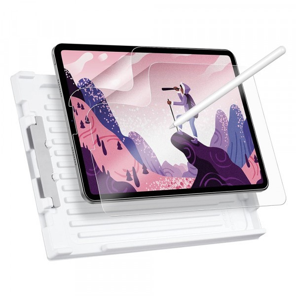 Folie de protectie Ecran Matte ESR Paper Feel pentru Apple iPad Pro 12.9 (2022) / Pro 12.9 (2021) / Pro 12.9 (2020) / Pro 12.9 (2018), Plastic, Set 2