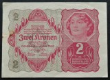 Cumpara ieftin Bancnota istorica 2 COROANE/ KRONEN- AUSTRIA, anul 1922 *cod 392 C = unifata