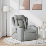 VidaXL Fotoliu de masaj rabatabil, gri deschis, textil