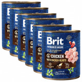 Brit premium by Nature Conservă cu pui &amp;amp; inimi 6 x 800 g