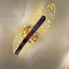 Aplică de Perete LED Aurie Pană &ndash; 12W, Lumină Caldă/Rece/Neutră, Design Modern