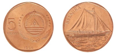 Cabo Verde 1994 - 5 escudos, vapor, UNC foto