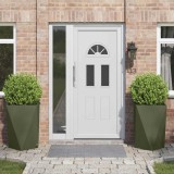 vidaXL Jardinieră 2 pcs Verde măsliniu 50 x 50 x 75 cm Oțel 883801