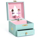 Cutie muzicala cu figurina Balerina si sertar, 10.5x10.5x8.5 cm