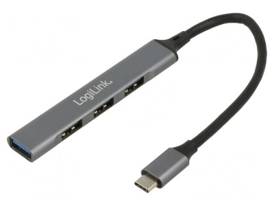 Hub USB 3.2 PnP 4 Porturi Gri 5Gbps foto