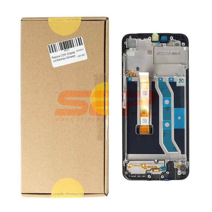 LCD+Touchscreen cu Rama Realme C25Y BLACK original Service Pack