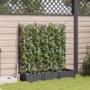 VidaXL Jardiniere de grădină cu spalier, 3 buc., negru 120x40x125,5 cm