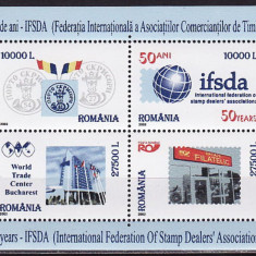 ROMANIA 2002 50 ANI I.S.F.D.A. Bloc cu 4 timbre LP.1586 MNH**