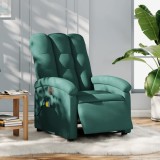 VidaXL Fotoliu electric de masaj rabatabil, verde &icirc;nchis, textil