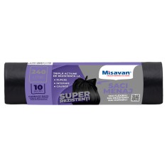 Saci menajeri Misavan 240 L, 10 buc/set, negru