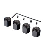 Capacele ventil negre din inox cu antifurt Mini Cooper set 4 bucati