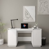 Birou vidaXL Alb, 140x50x75 cm, Lemn Masiv Pin, Birou Calculator, Mobilier Modern