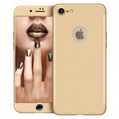 Husa telefon Iphone 7 Plus ofera protectie 3in1 Lux Design Gold Folie Sticla