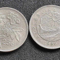 Malta 25 cents cent 1986