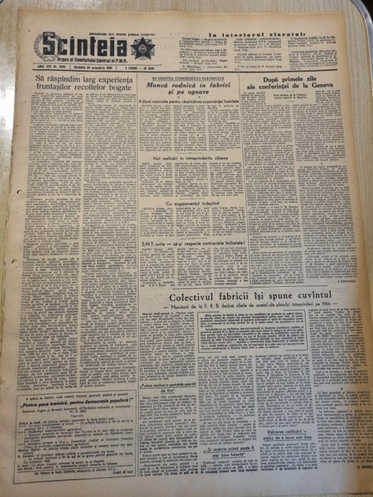scanteia 29 octombrie 1955-art. oradea,sibiu,craiova,bacau,galati