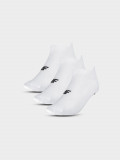 Șosete de antrenament p&acirc;nă la gleznă (3-pack) pentru bărbați - albe, 4F Sportswear