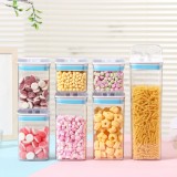 Cutii de Depozitare Alimente, Flippy, Set din 7 Cutii de tip Container, 2x0.5 l, 2x0.8 l, 2x1.2 l, 1x1.9 l, Recipiente pentru Cereale in Bucatarie, Tr