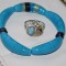 Inel nou, argint , piatra superba larimar , cadou bratara Murano originala