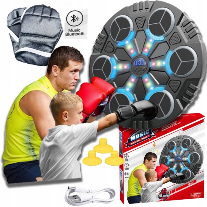 MAȘINĂ DE ANTRENAMENT PENTRU BOX CU SCUT DE BOX PENTRU MONTARE PE PERETE CU BLUETOOTH PENTRU COPII