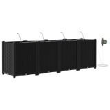 vidaXL Vază pentru Grădină 4 pcs Negru Oțel 42002857