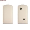 Husa Piele Tip Carte Sony Xperia U/Tipo ST21i, Slim, Flip, Alb Mat