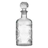 Sticlă cilindrică transparentă cu model reliefat pentru decantarea lichiorului, CMCLASS